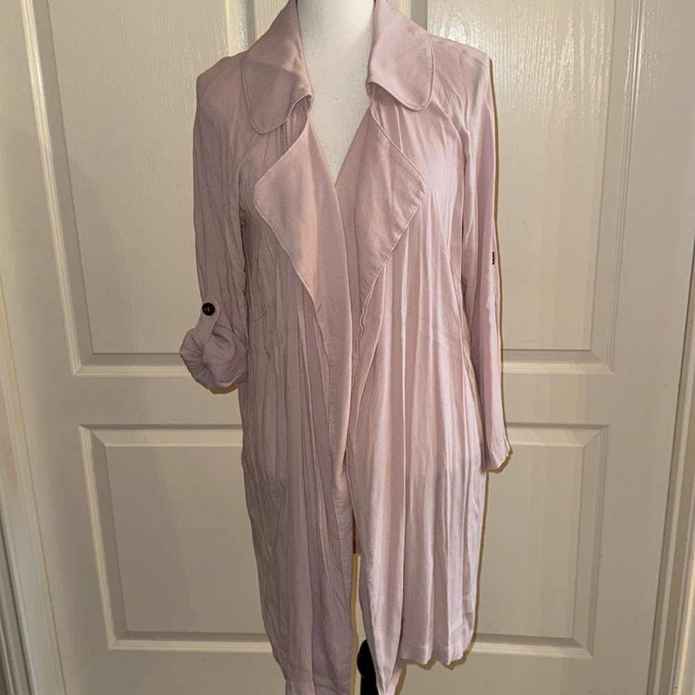 Light Pink Thin Long Jacket - Size Medium
